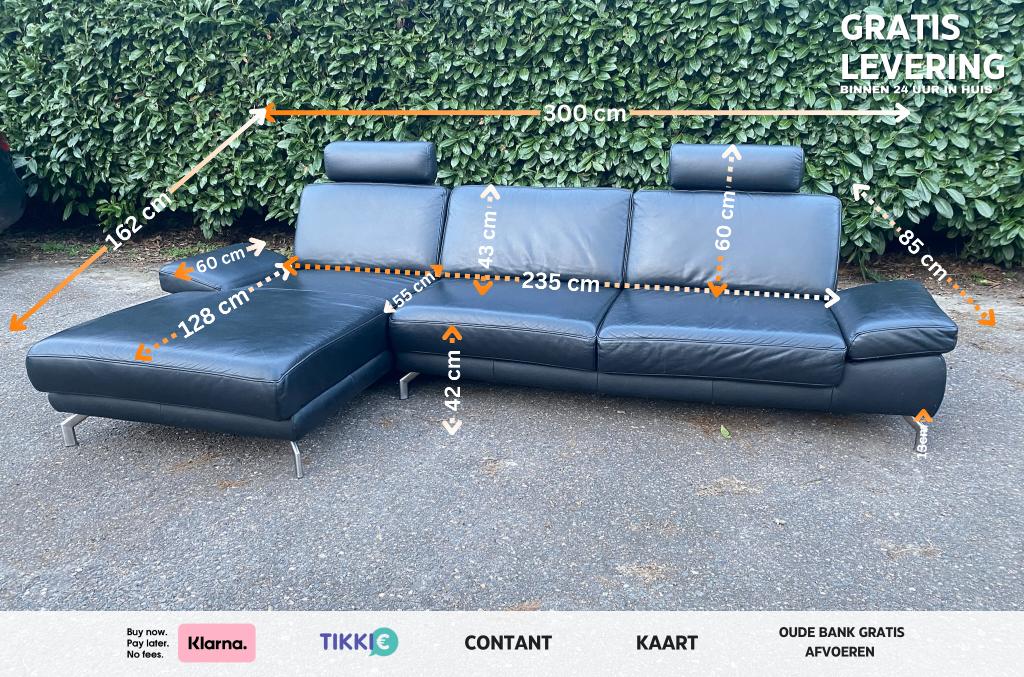 Henders & Hazel Zwarte Hoekbank – Gratis levering NL & BE, Huis en Inrichting, Banken | Bankstellen, 150 tot 200 cm, Hoekbank