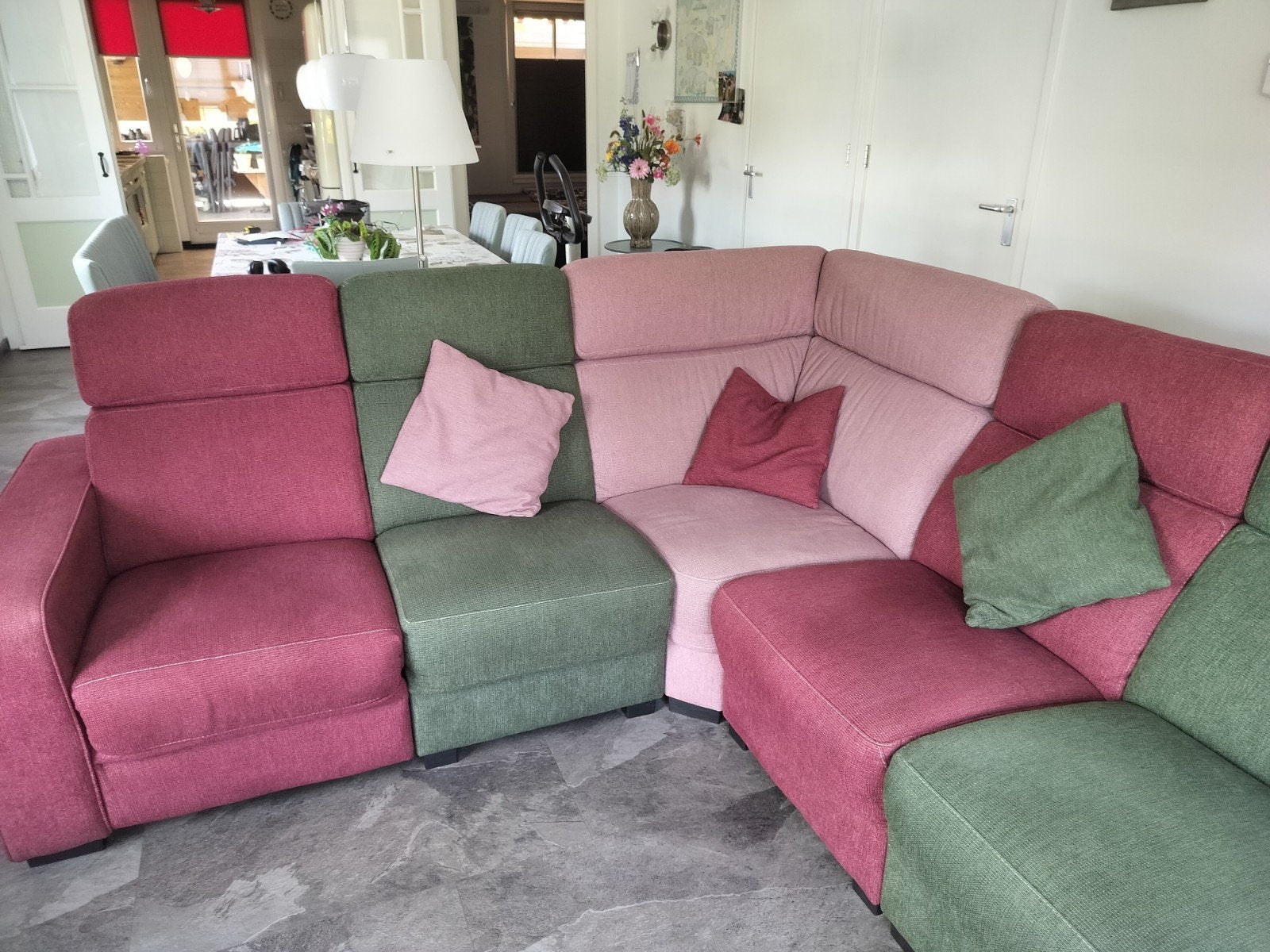Grote Hoekbank van Pronto Morione met Relaxfunctie, Ophalen, Gebruikt, 300 cm of meer, Stof