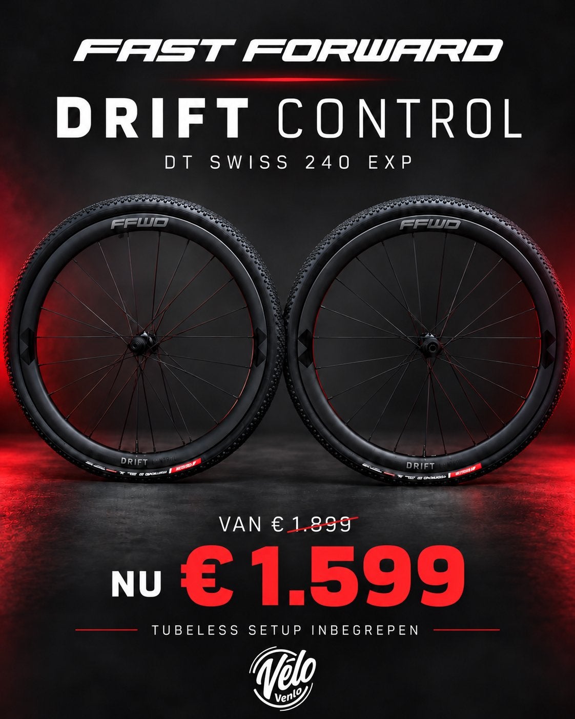 AANBIEDING!! FFWD DRIFT CONTROL DT SWISS 240 incl. Banden, Wiel, Stalbergweg, FFWD, Gravelbike