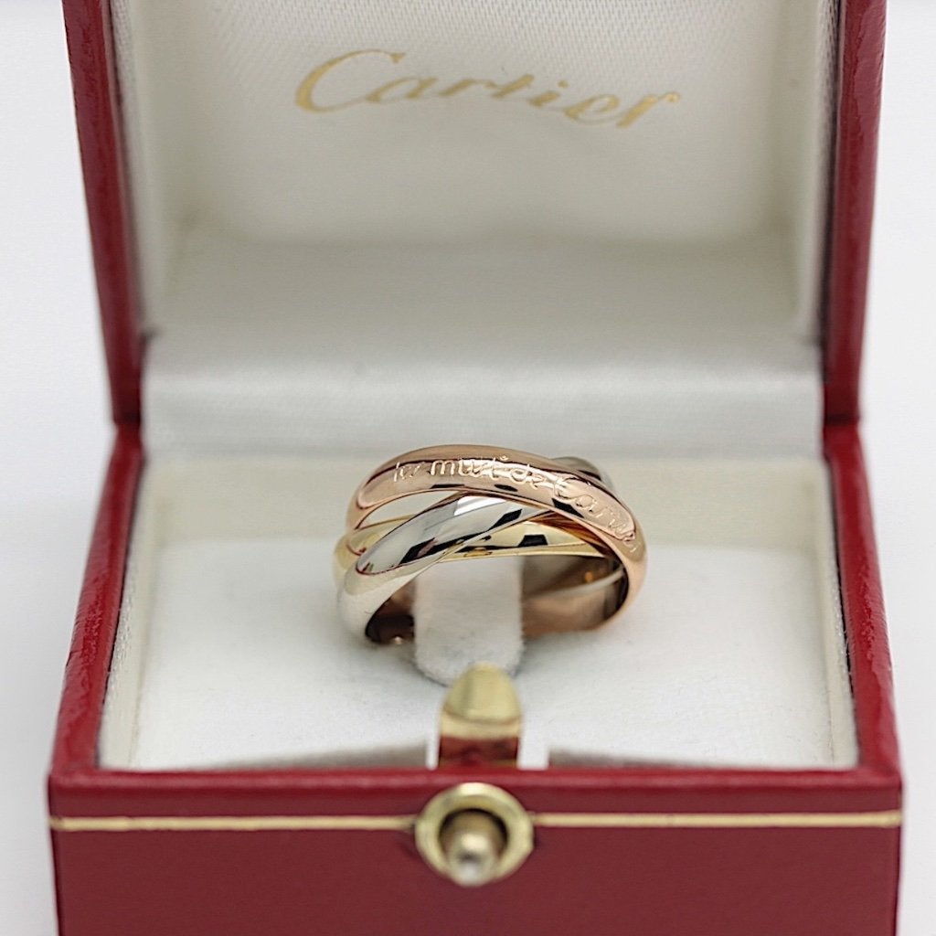Exclusieve Vintage Cartier Trinity Ring 18k Driekleurig Goud, Nieuw, Ophalen of Verzenden, Dame, Goud