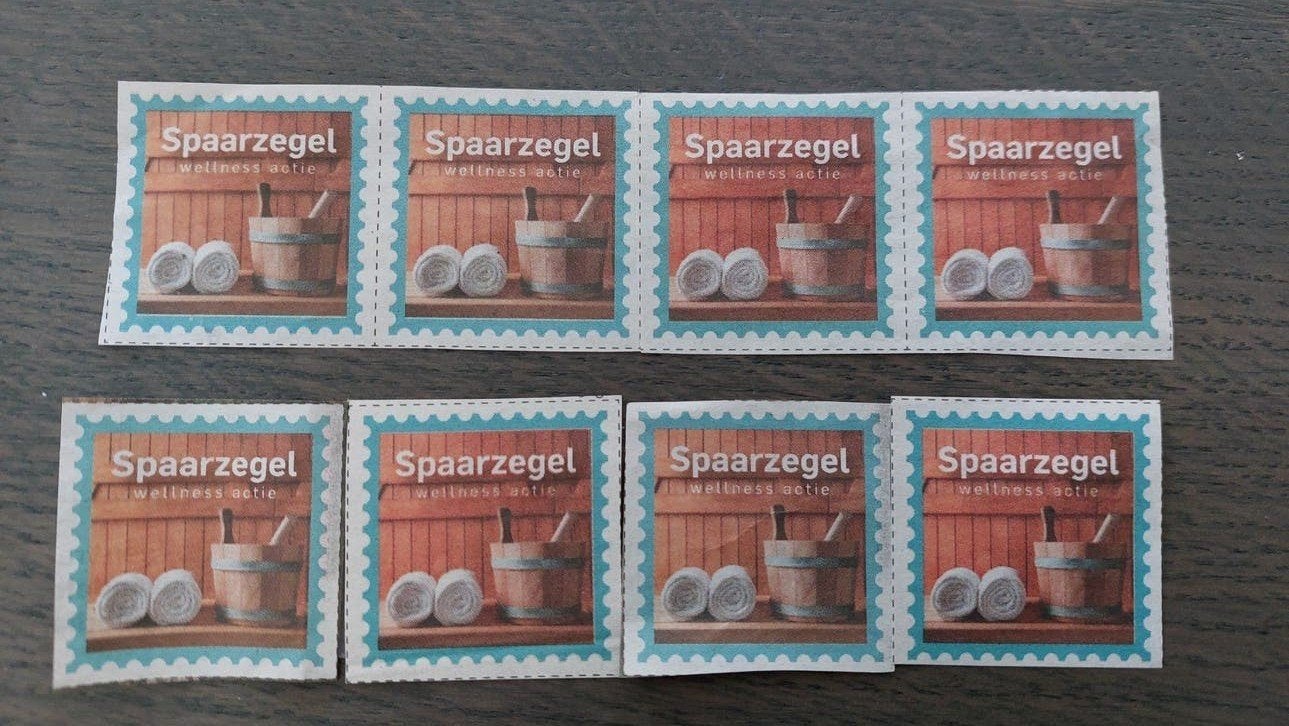 8 spaarzegels wellness = Krantsparen Dagje Wellness, Verzenden, Winkel, Super of Benzinepomp, Volle spaarkaart