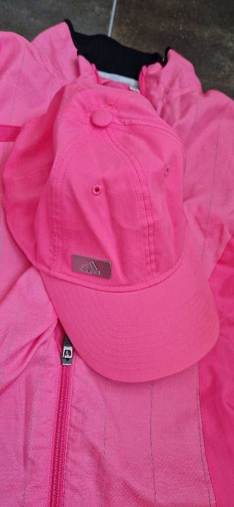 Roze running adidas jas +pet, Ophalen of Verzenden, Zo goed als nieuw, Kleding, Adidas