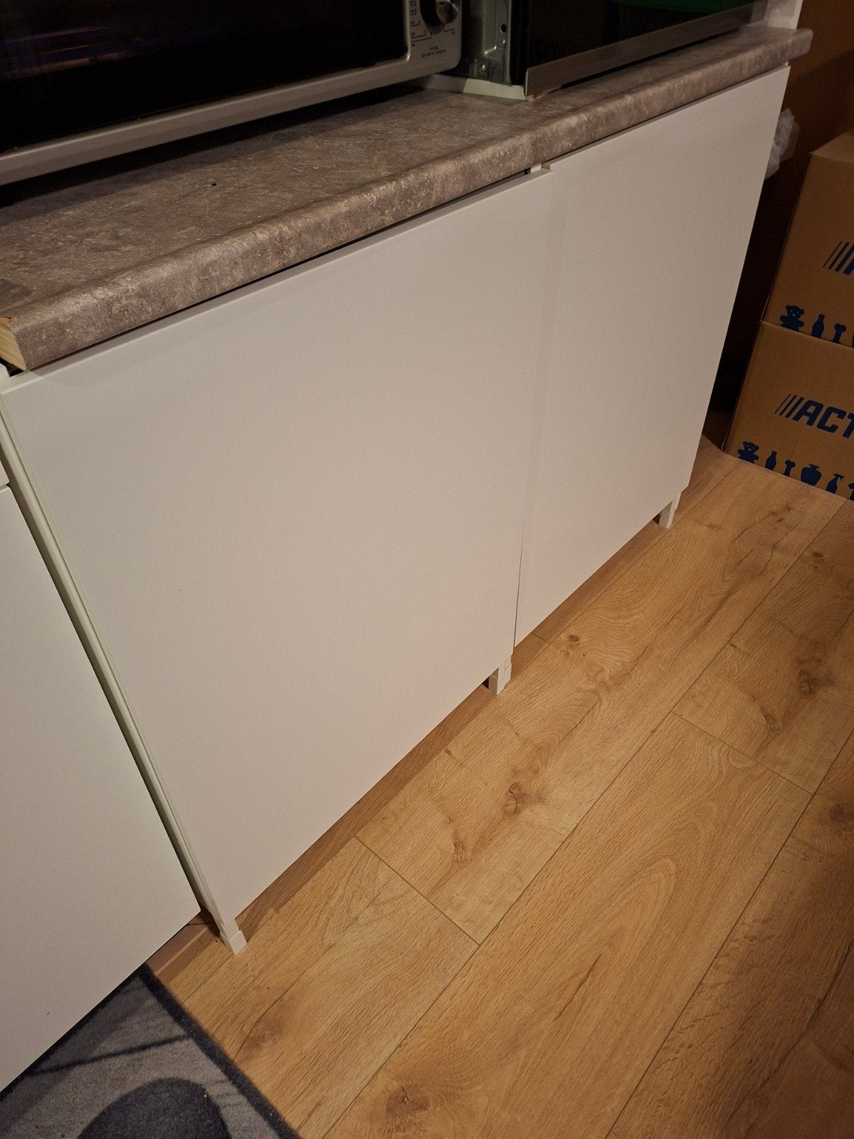 Witte keukenkast met aanrechtblad, Huis en Inrichting, Ophalen, Gebruikt, 100 tot 150 cm, Wit