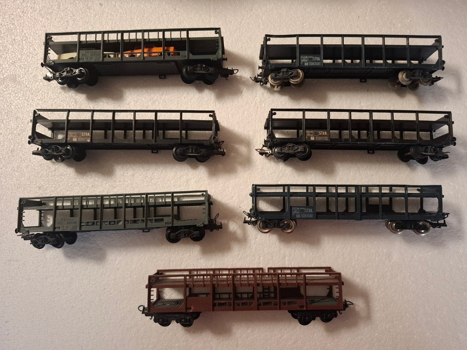 7 stuks autotransport wagons jouef in ho, Gebruikt, Gelijkstroom, Jouef, Wagon