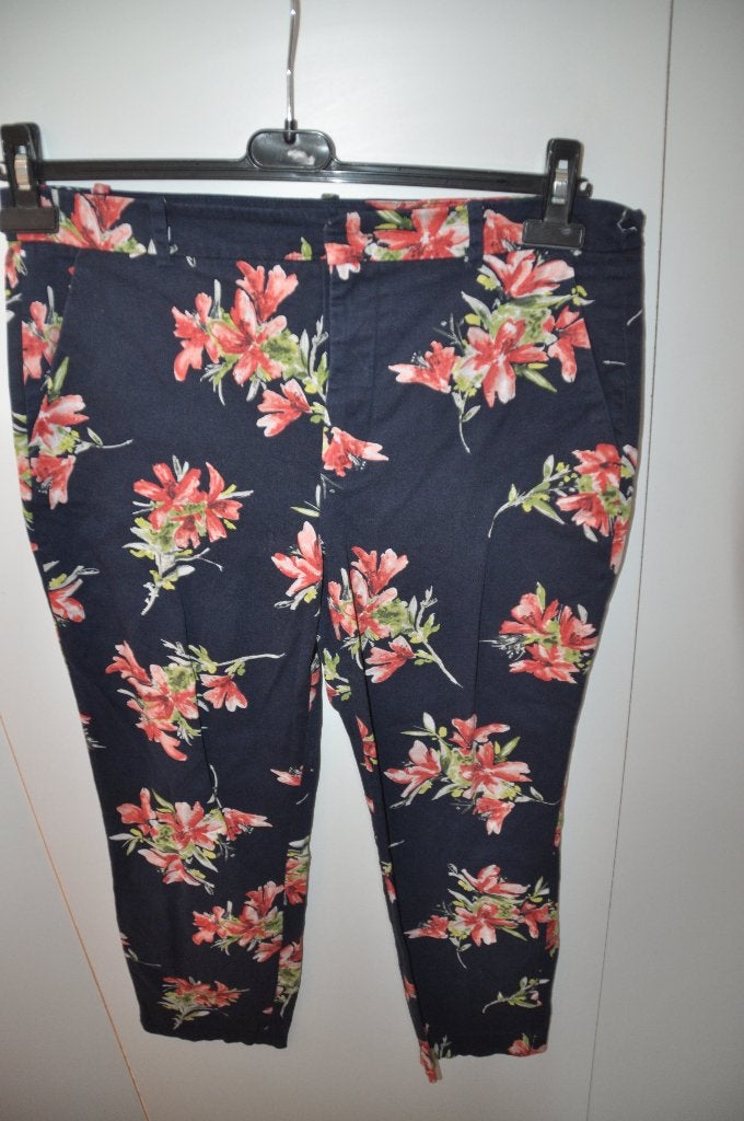 XYZ29 Zara broek maat 42 Blauw met bloemen stretch, Blauw, Maat 42/44 (L), Ophalen of Verzenden, Zo goed als nieuw