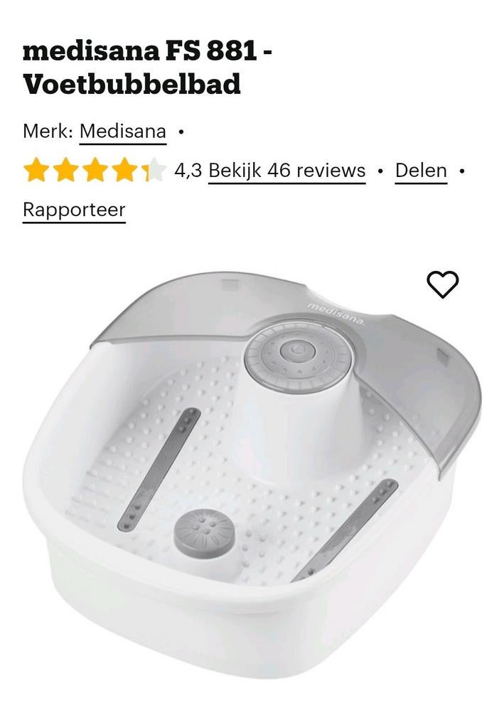 Medisana voetbubelbad  fusssprudelbad, Ophalen of Verzenden, Zo goed als nieuw, Overige typen