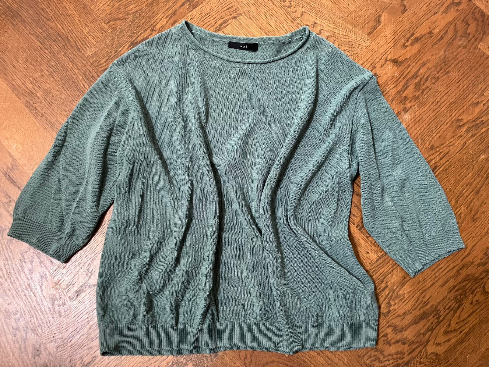 Sweater Oui maat 40/42, Ophalen of Verzenden, Zo goed als nieuw, Maat 42/44 (L), Groen