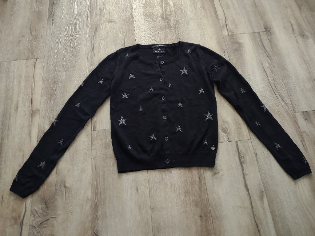 Prachtig zwart vest met glitter sterren Maison Scotch, S., Onb, Maat 36 (S), Onb, Zwart