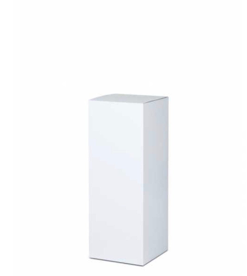 4x witte expositie sokkel karton met plexiglas en verzwaring, Ophalen, Gebruikt