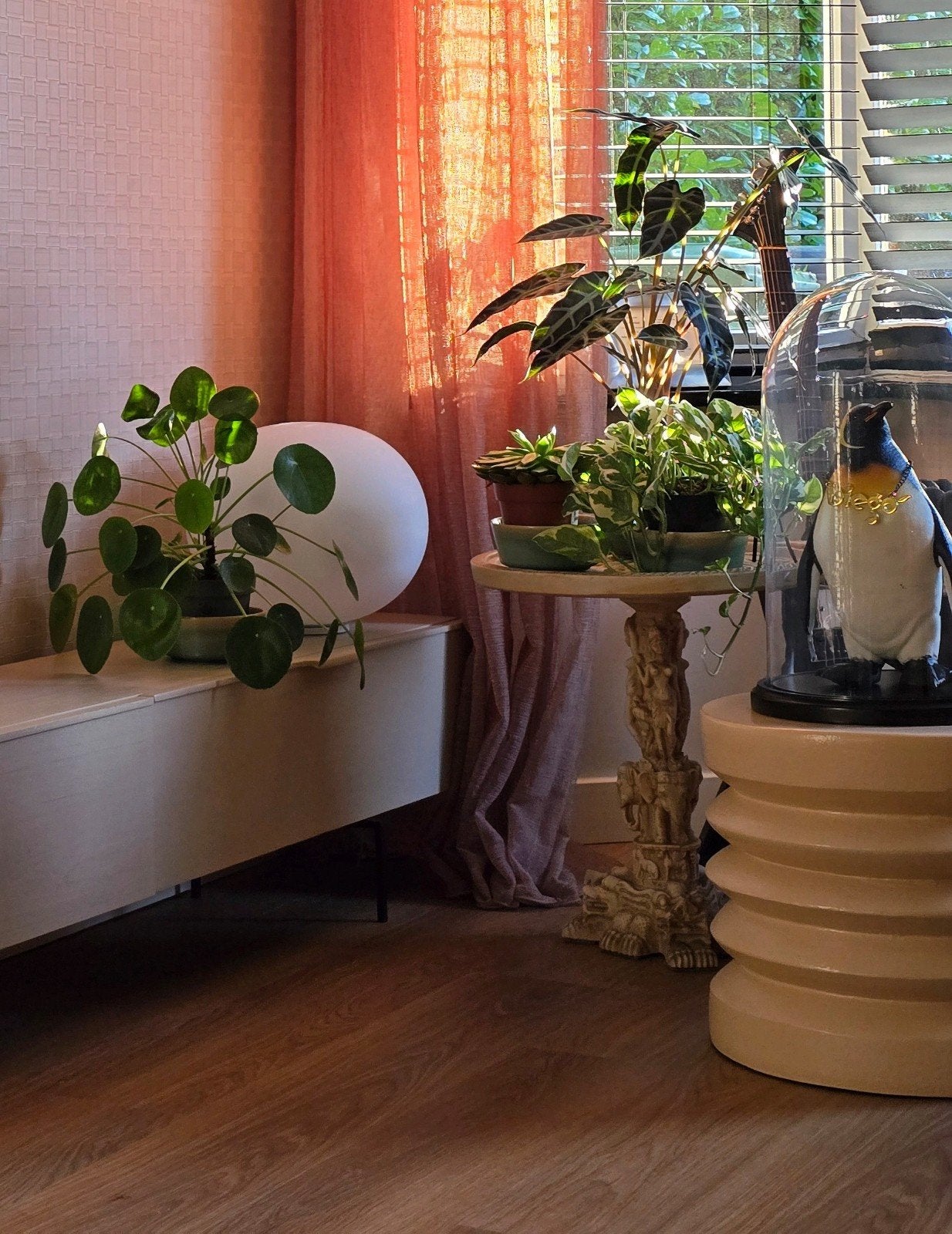 stoneware sidetable Hk living cream pink large, Ophalen, Rond, Minder dan 55 cm, 45 tot 60 cm