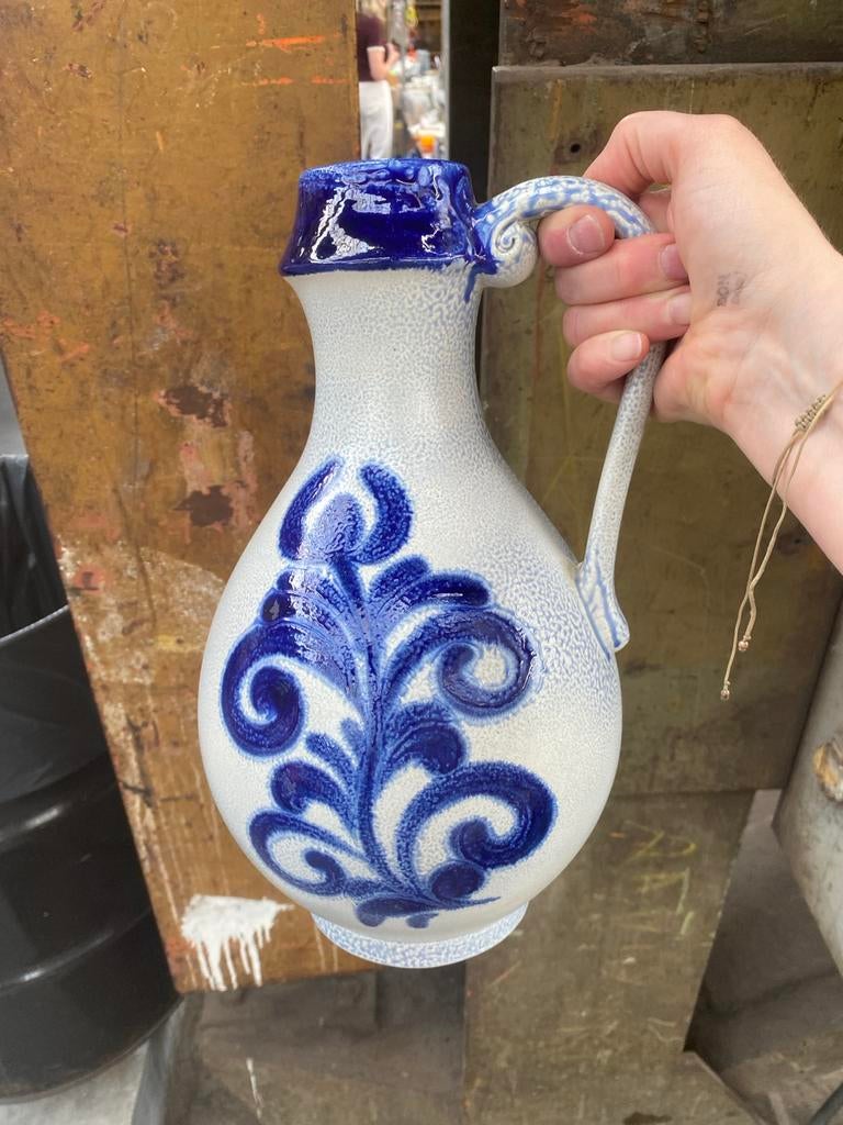 Vintage Keulse pot - Blauw-wit aardewerk kan, Ophalen of Verzenden