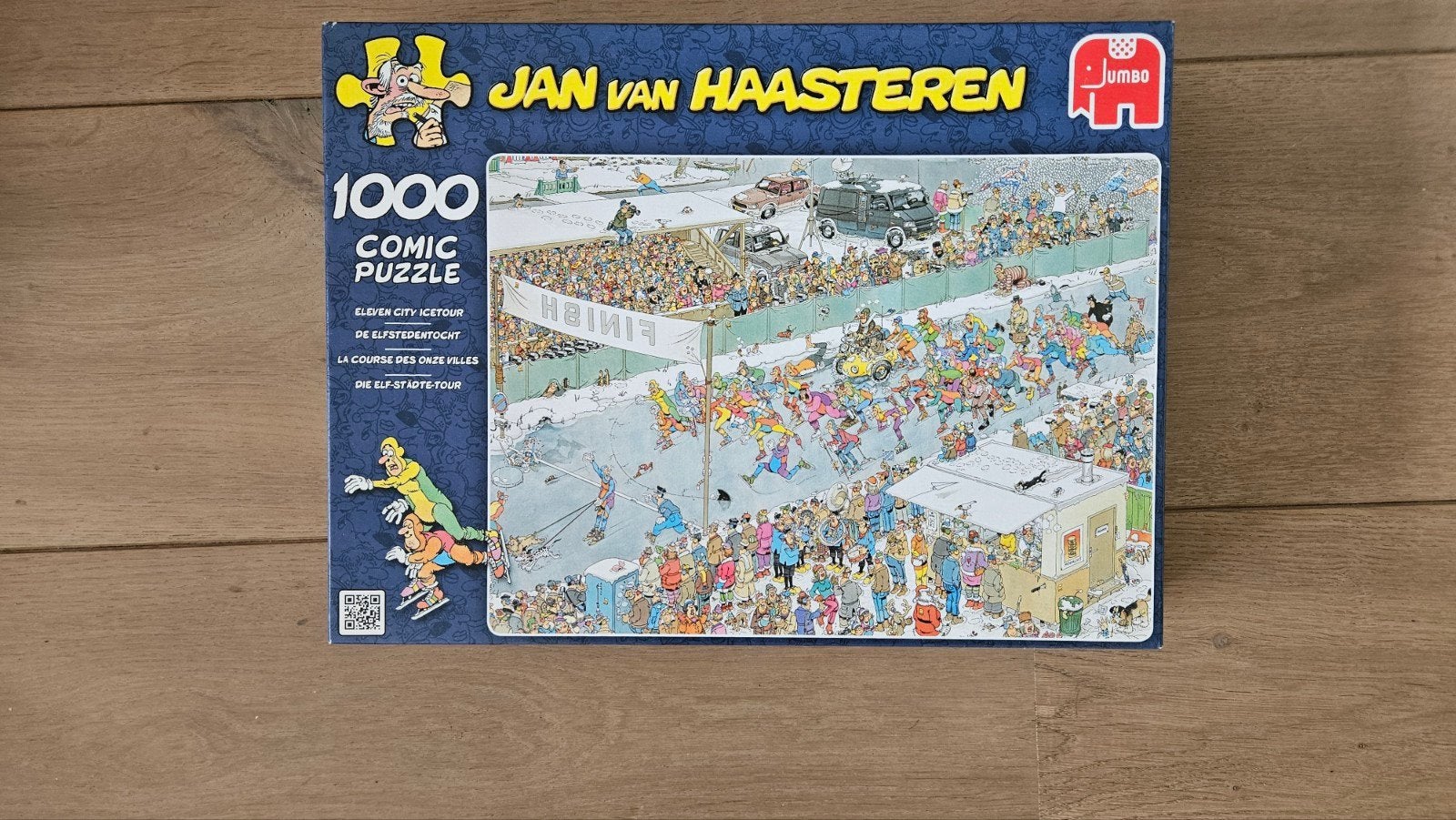 Jan van Haasteren Elfstedentocht 1000 stukjes, Hobby en Vrije tijd, Denksport en Puzzels, Ophalen of Verzenden, 500 t/m 1500 stukjes