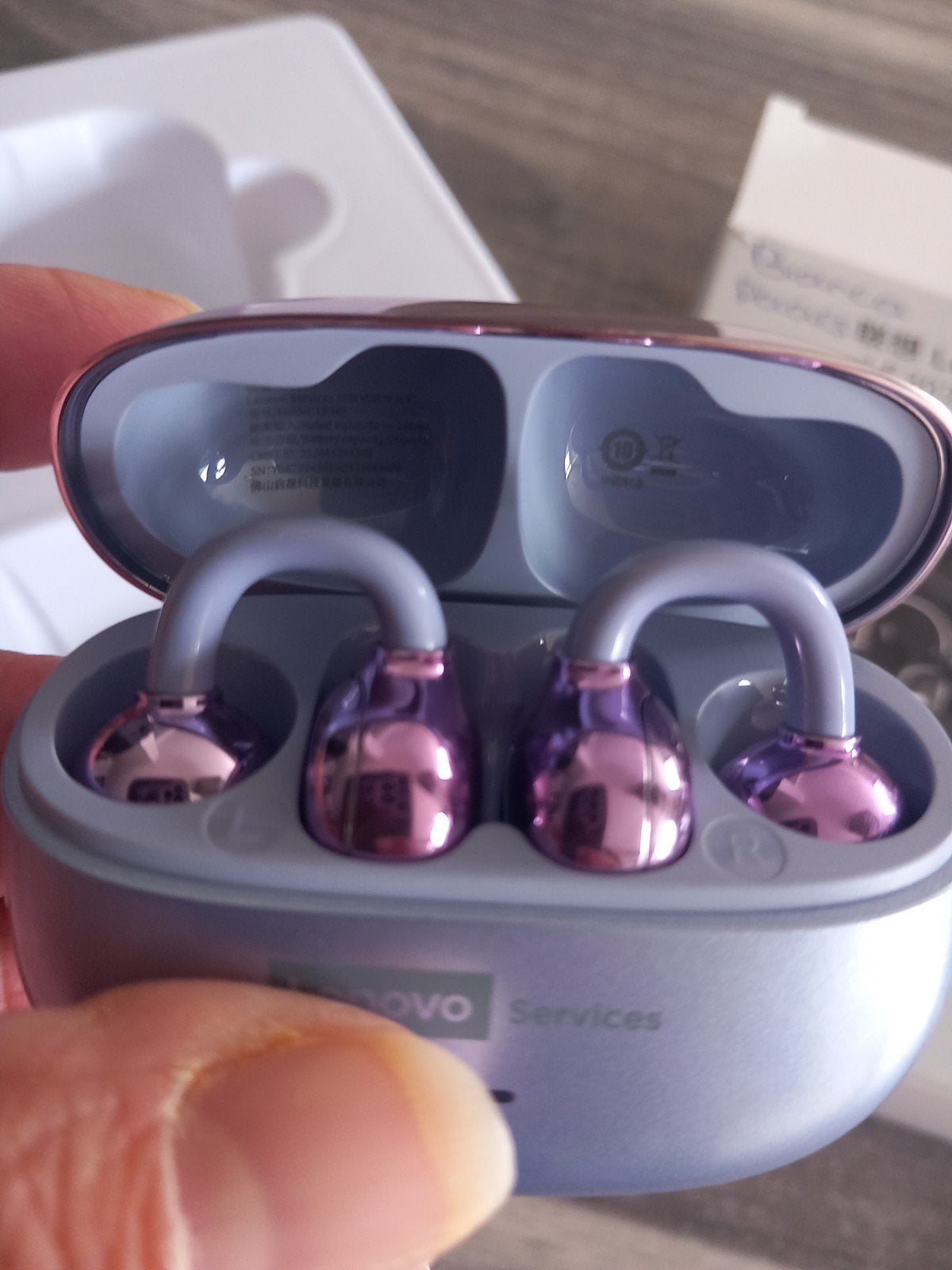 LE 302 lenovo open ear BT headphone paars nieuw, Ophalen of Verzenden, Nieuw