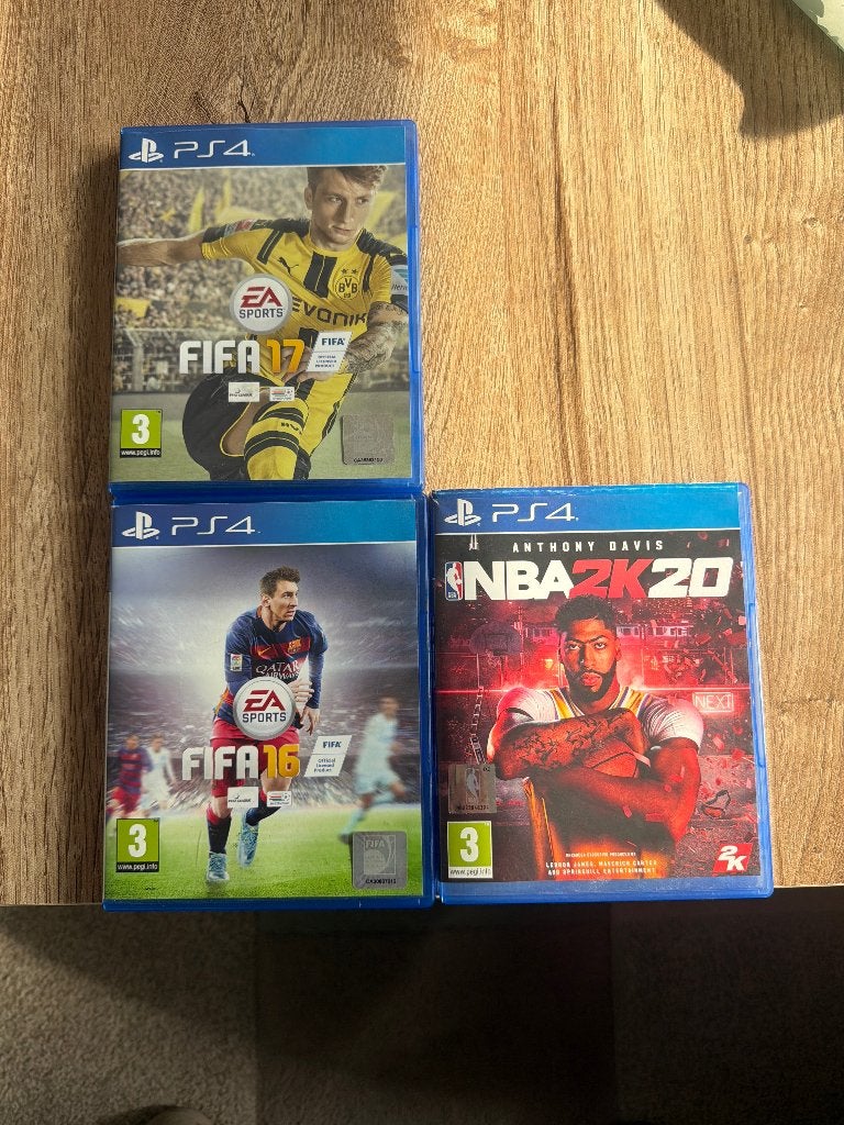 PS4 FiFa17, FiFa16 en NBA2K20, Spelcomputers en Games, Gebruikt, 1 speler, Ophalen of Verzenden, Vanaf 3 jaar