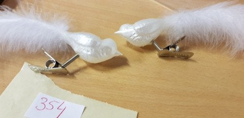 354 ] vogeltjes met klip wit, Diversen, Kerst, Ophalen of Verzenden, 'T Olde Gre-j, Info@toldegrej.nl, Endepoelstraat 20f Didam