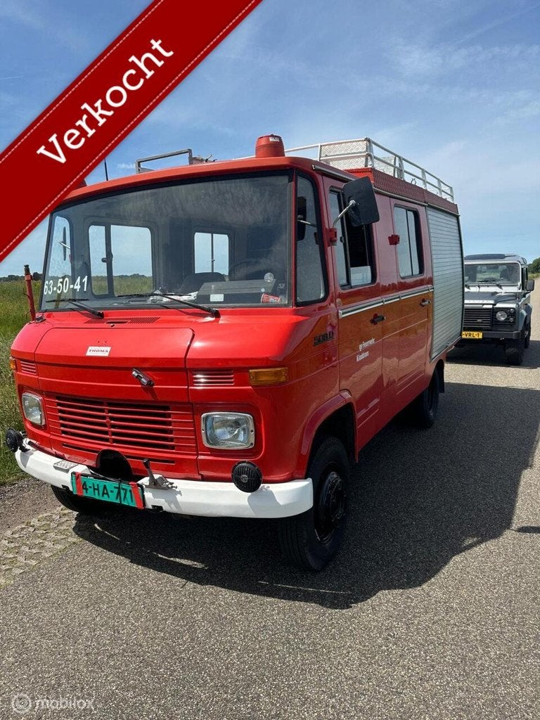 Mercedes 508 Diesel brandweer camper 1979 mrb vrij, Auto's, Oldtimers, Overige carrosserieën, Mercedes-Benz, Bedrijf, 3758 cc