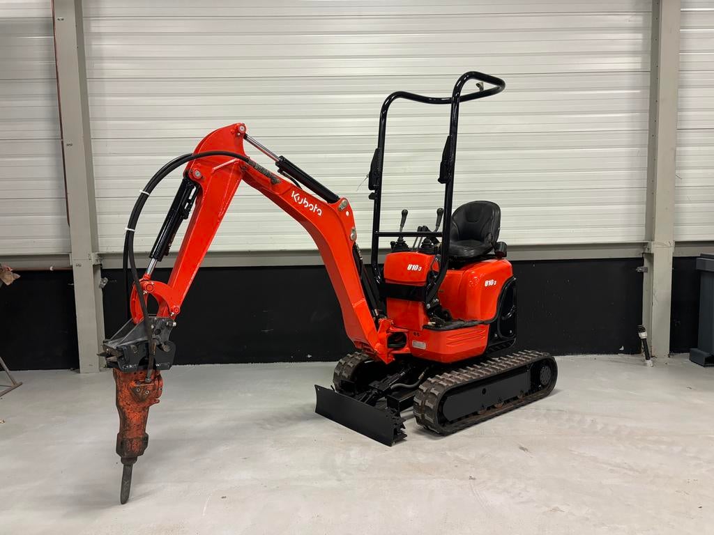 2015 Kubota U10-3 minigraver met Epiroc SB52 sloophamer, Ophalen, Graafmachine