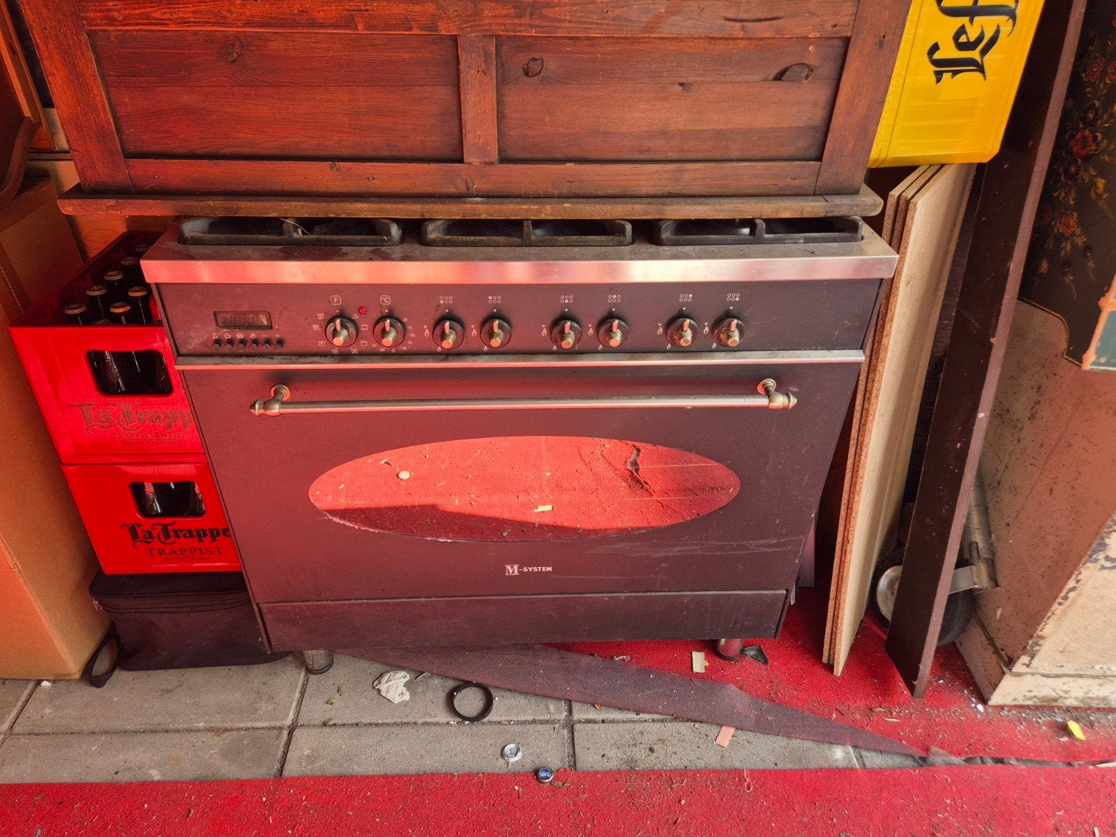 M-System Fornuis met Oven - Zwart, Vrijstaand, Ophalen, Gebruikt, 60 cm of meer, Gas