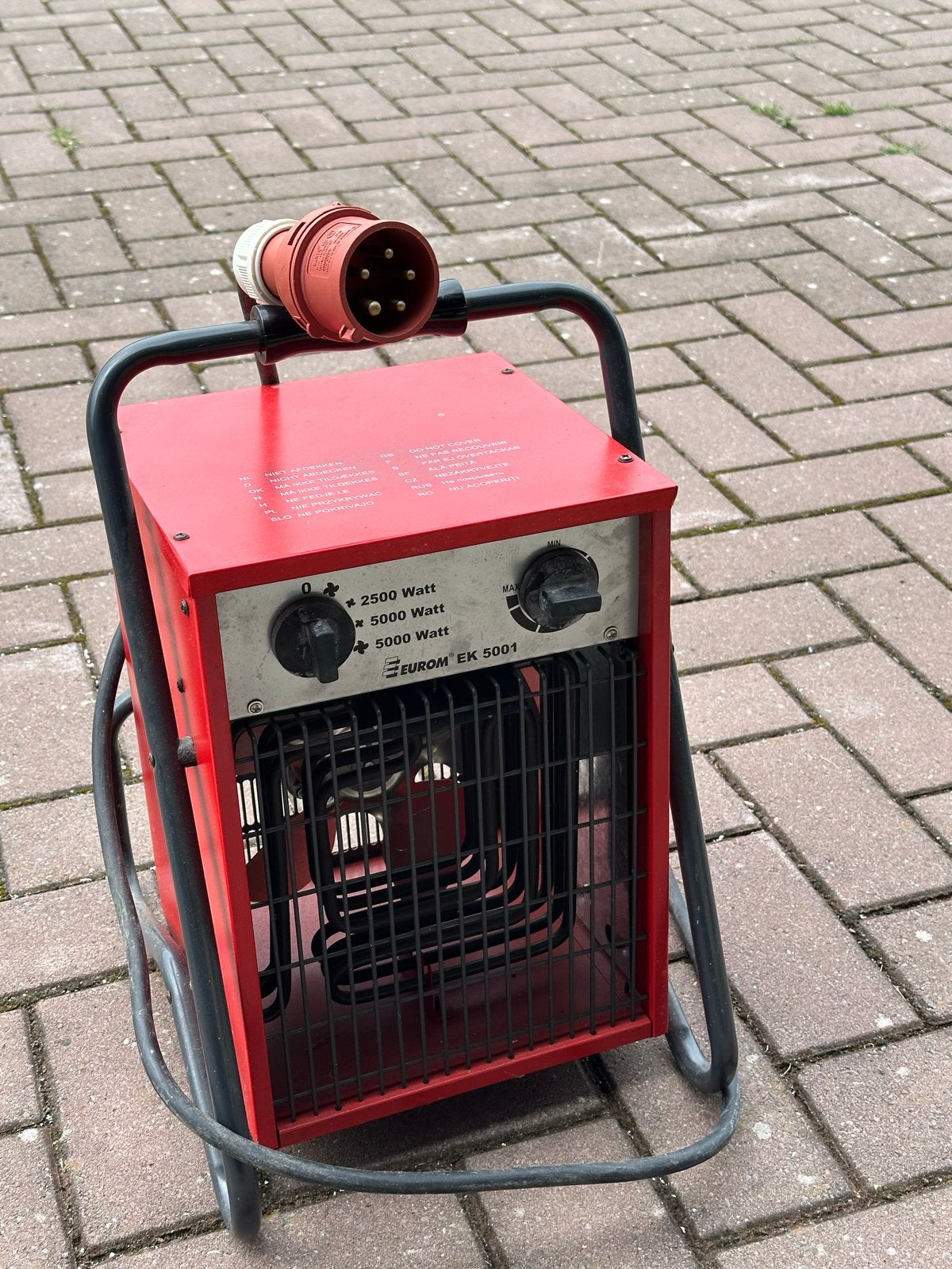 Eurom EK 5001 elektrische kachel 5000W, Doe-het-zelf en Verbouw, Verwarming en Radiatoren, Ophalen, 30 tot 80 cm, Gebruikt, Kachel