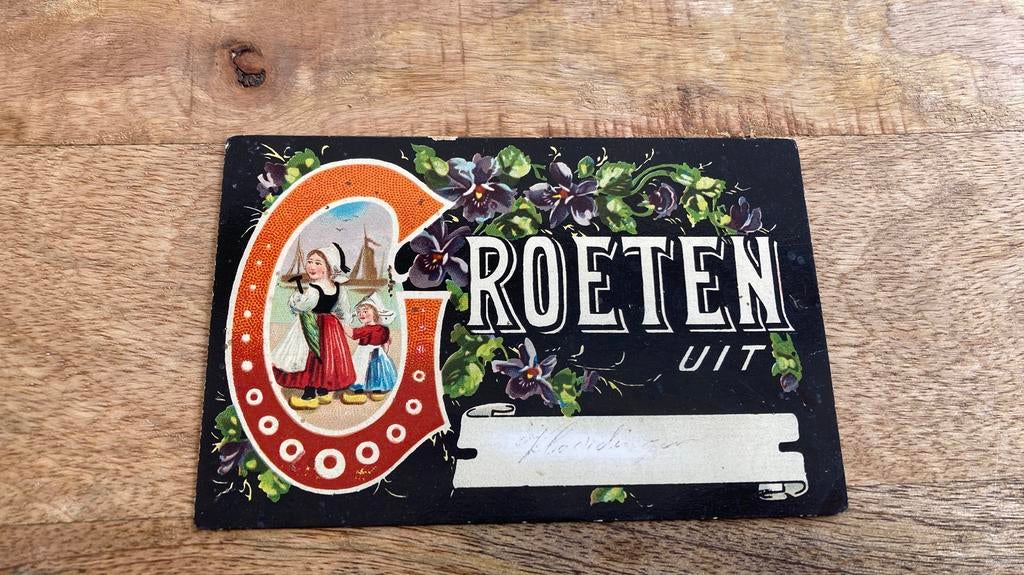 Oude ansichtkaart Groeten uit Vlaardingen fantasie 1911, Ophalen of Verzenden, Voor 1920, Gelopen, Zuid-Holland