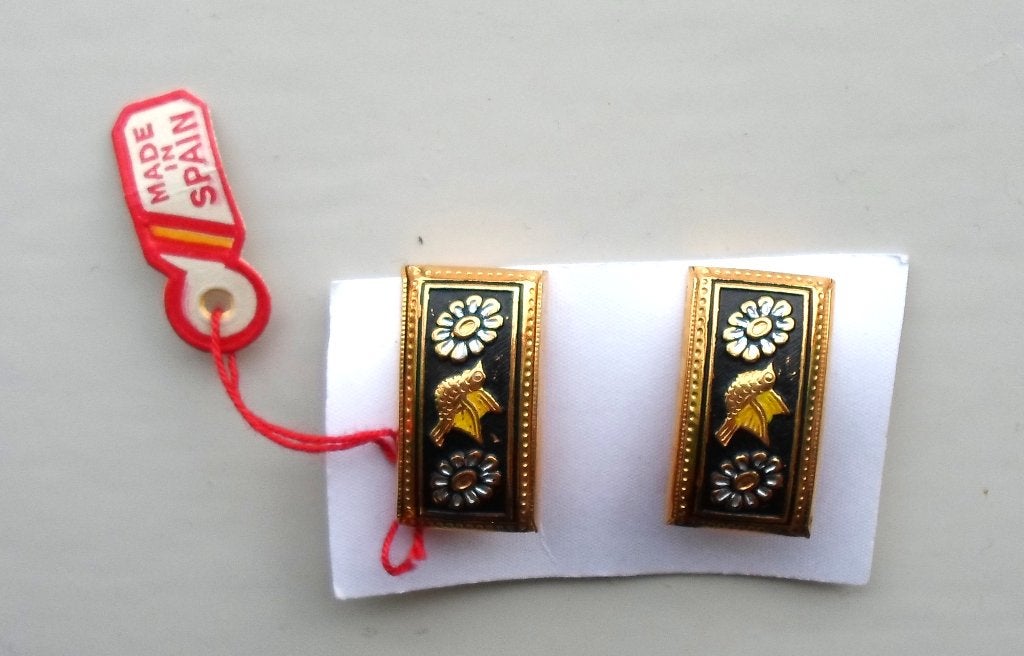 Oorbellen Damascene / toledo Made in Spain., Overige materialen, Nieuw, Ophalen of Verzenden, Knopjes of Stekers