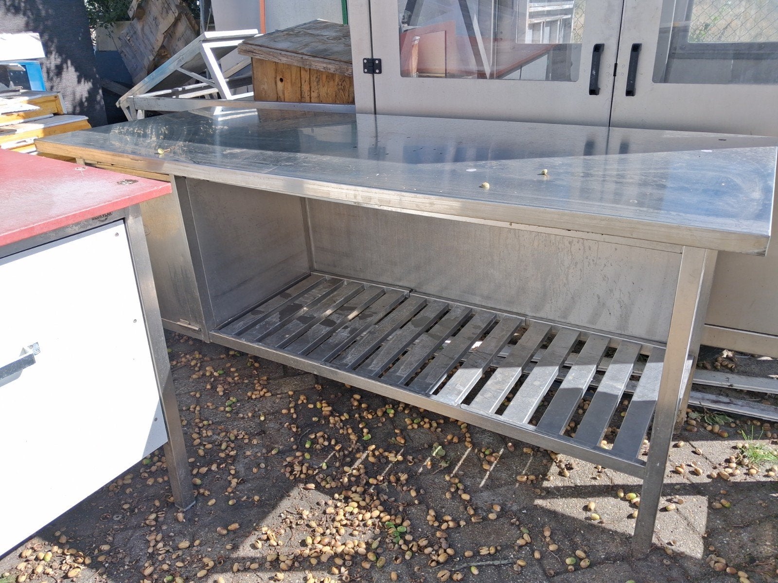 rvs werktafel, Ophalen, 200 cm of meer, Minder dan 100 cm