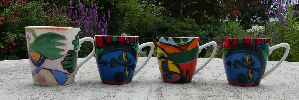 CORNEILLE 4 x Senseo Mok en 2 x Schilderijtje, Overige merken, Nieuw, Modern, Porselein