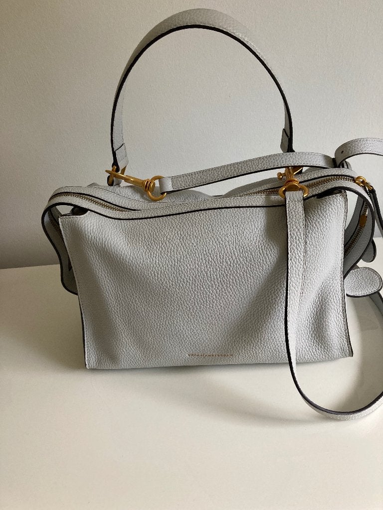 Leren tas van Smaak, Sieraden, Tassen en Uiterlijk, Tassen | Damestassen, Ophalen of Verzenden, Zo goed als nieuw, Grijs, Handtas