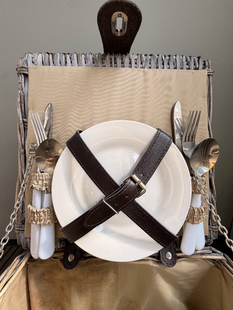 Vintage rotan picknickmand, Ophalen of Verzenden, Gebruikt