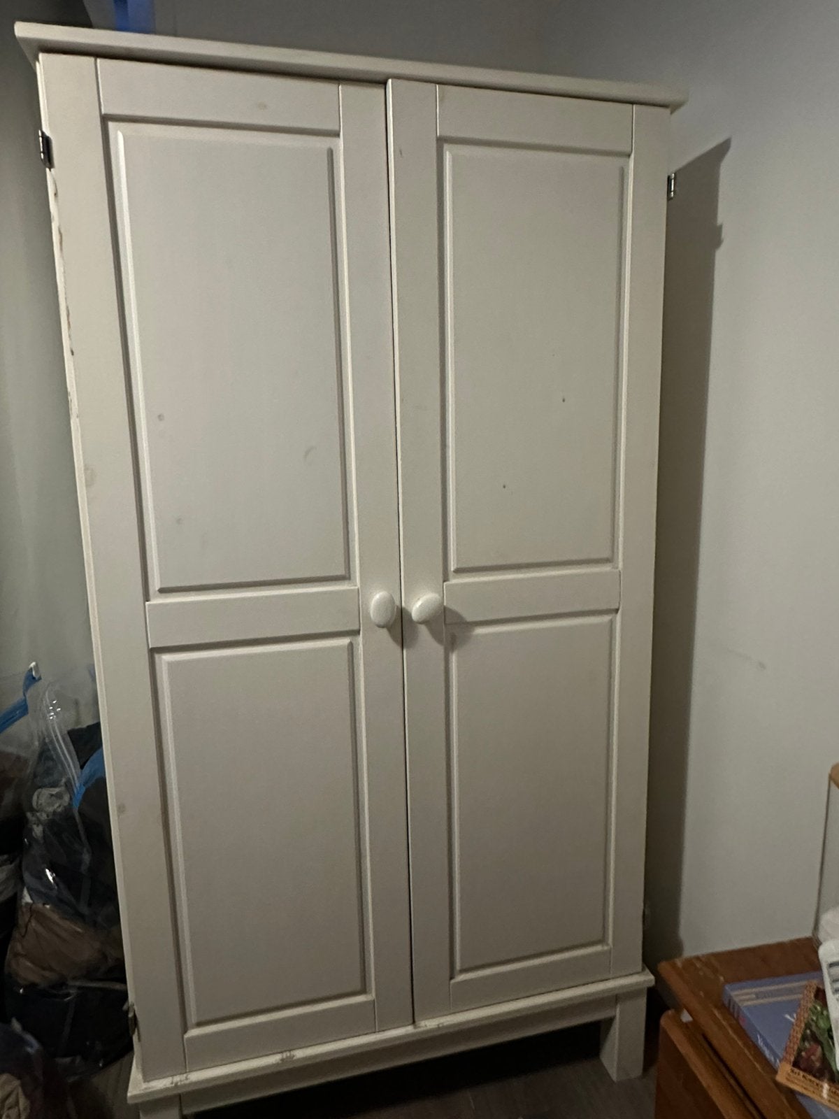 White Computer Armoire / Hideaway Home Office Cabinet, Ophalen, Gebruikt, 50 tot 100 cm, 150 tot 200 cm