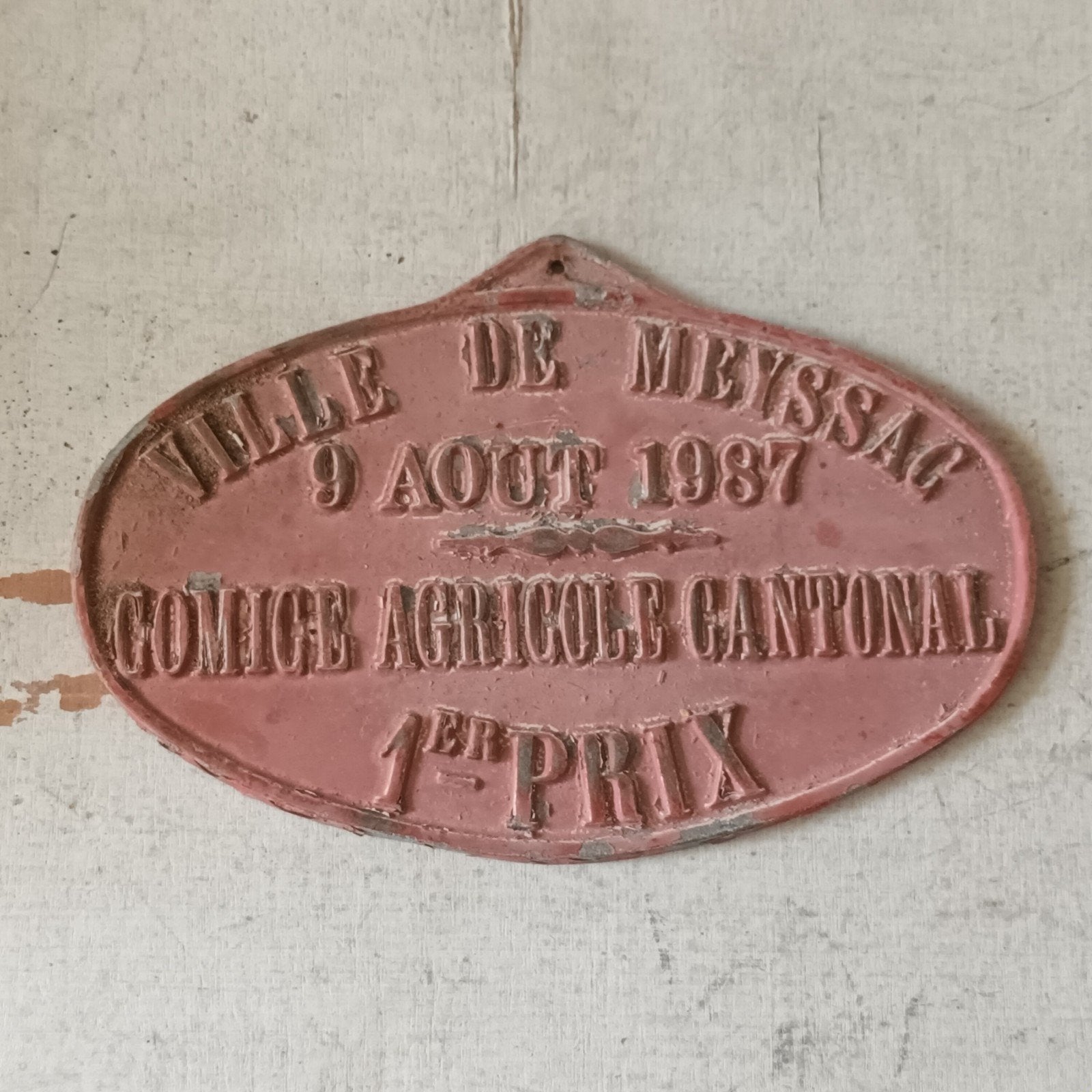 Oude Franse gietijzeren plaquette., Ophalen of Verzenden