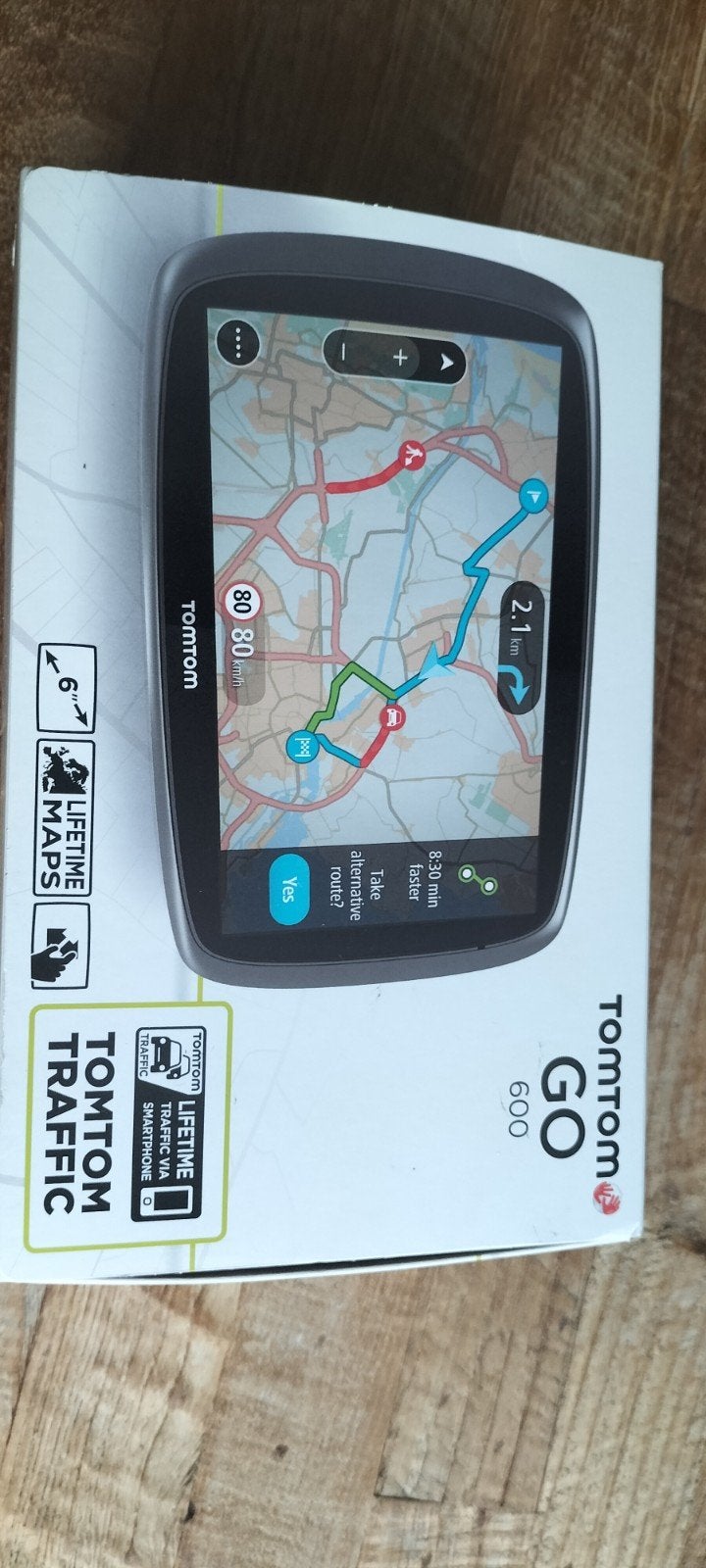 TomTom GO 600 Navigatiesysteem met Lifetime Maps, Ophalen of Verzenden, Zo goed als nieuw