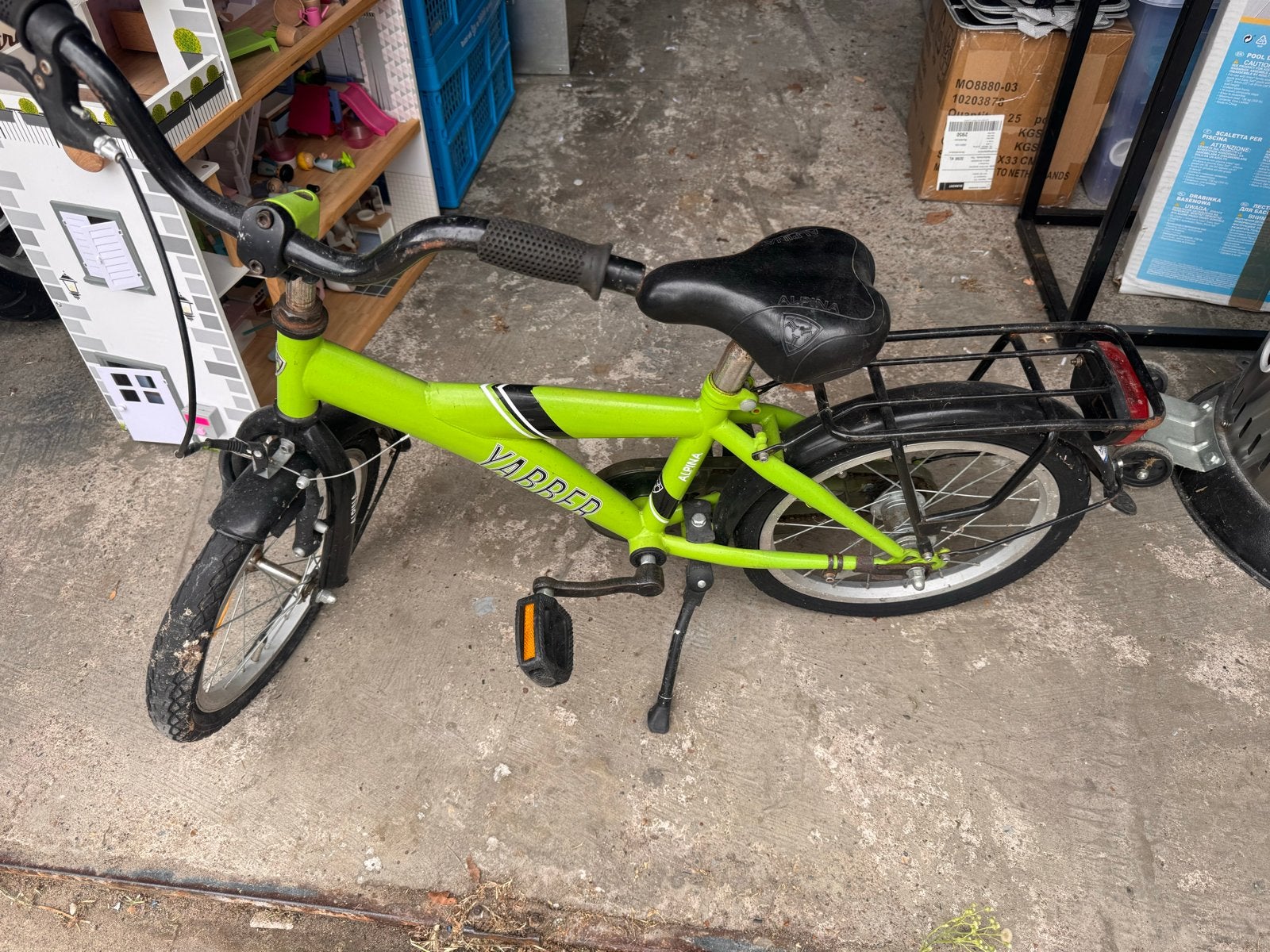 Opknap kinderfietsje Yabber Alpina 16 inch, Ophalen, Gebruikt, Terugtraprem, 16 tot 20 inch
