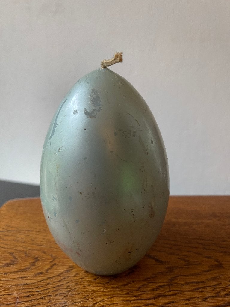 Kaars "Ei" Groot Kleur: Metallic Lichtblauw 'Jaren 80' Nieuw, Ophalen of Verzenden, Nieuw