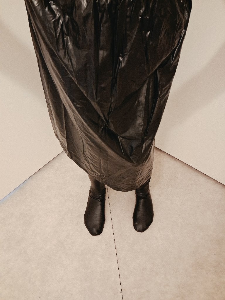 prachtige plastic rok met plastic broek en pu leren sokken, Zwart, Maat 46/48 (XL) of groter, Nieuw, Ophalen of Verzenden