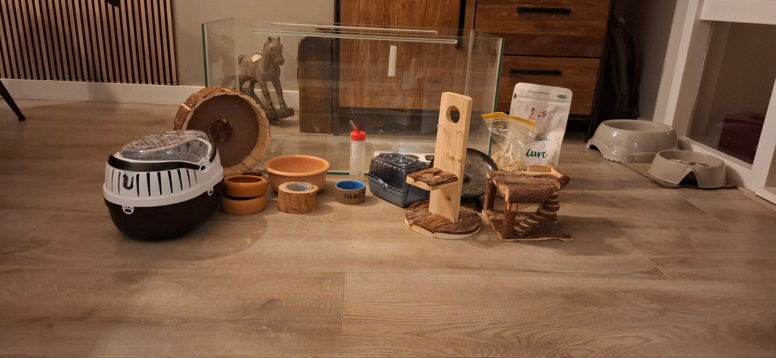 glazen terrarium/ hamster bak, Dieren en Toebehoren, Knaagdieren en Konijnen | Hokken en Kooien, Zo goed als nieuw, Hok, 75 tot 110 cm