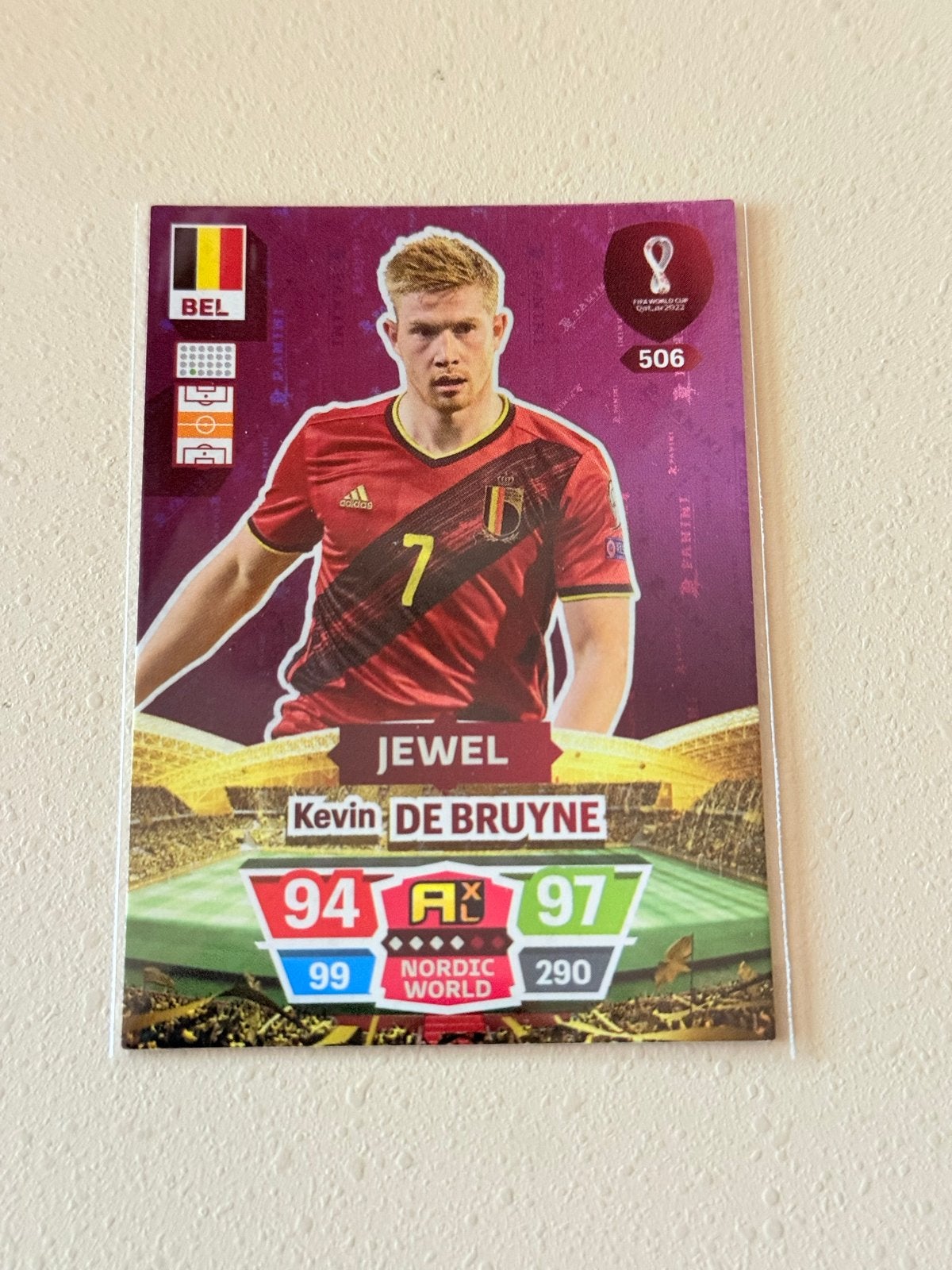 Panini FIFA World Cup Qatar 2022 Kevin De Bruyne Kaart, Ophalen of Verzenden, Nieuw, Buitenlandse clubs, Spelerskaart