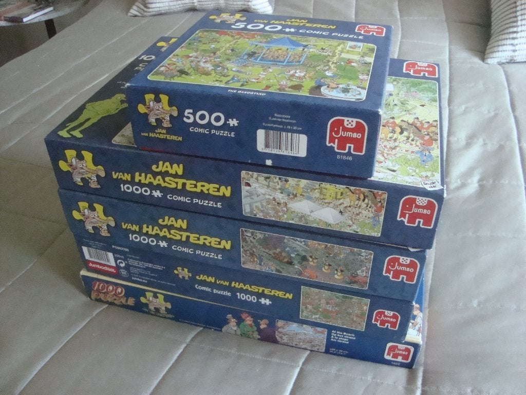 5 Jan van Haasteren puzz voor 19,00 euro bloemencorso enz, Ophalen, 500 t/m 1500 stukjes, Zo goed als nieuw