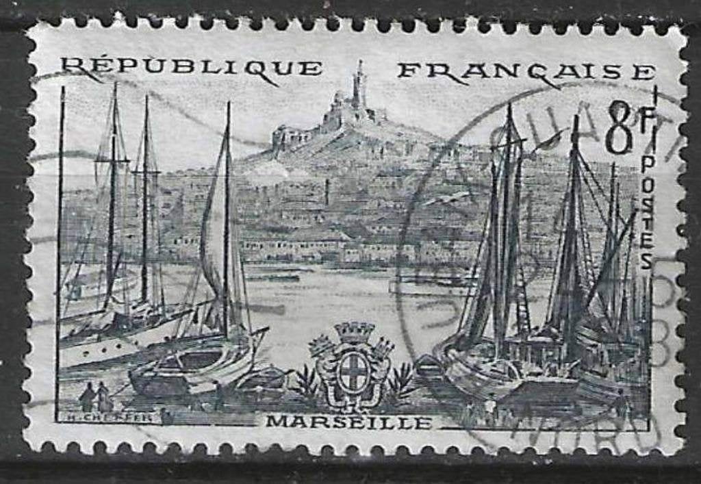 Frankrijk 1955 - Yvert 1037 - Marseille  (ST), Verzenden, Gestempeld