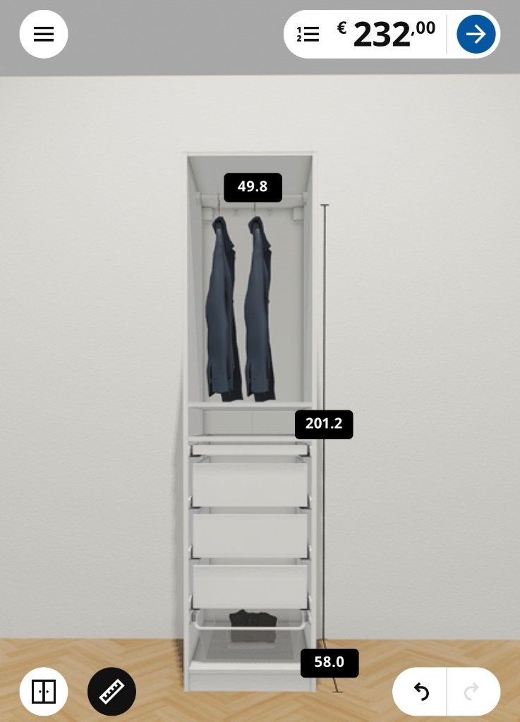 Ikea pax kast wit, Ophalen, Met lade(s), 200 cm of meer, 50 tot 100 cm