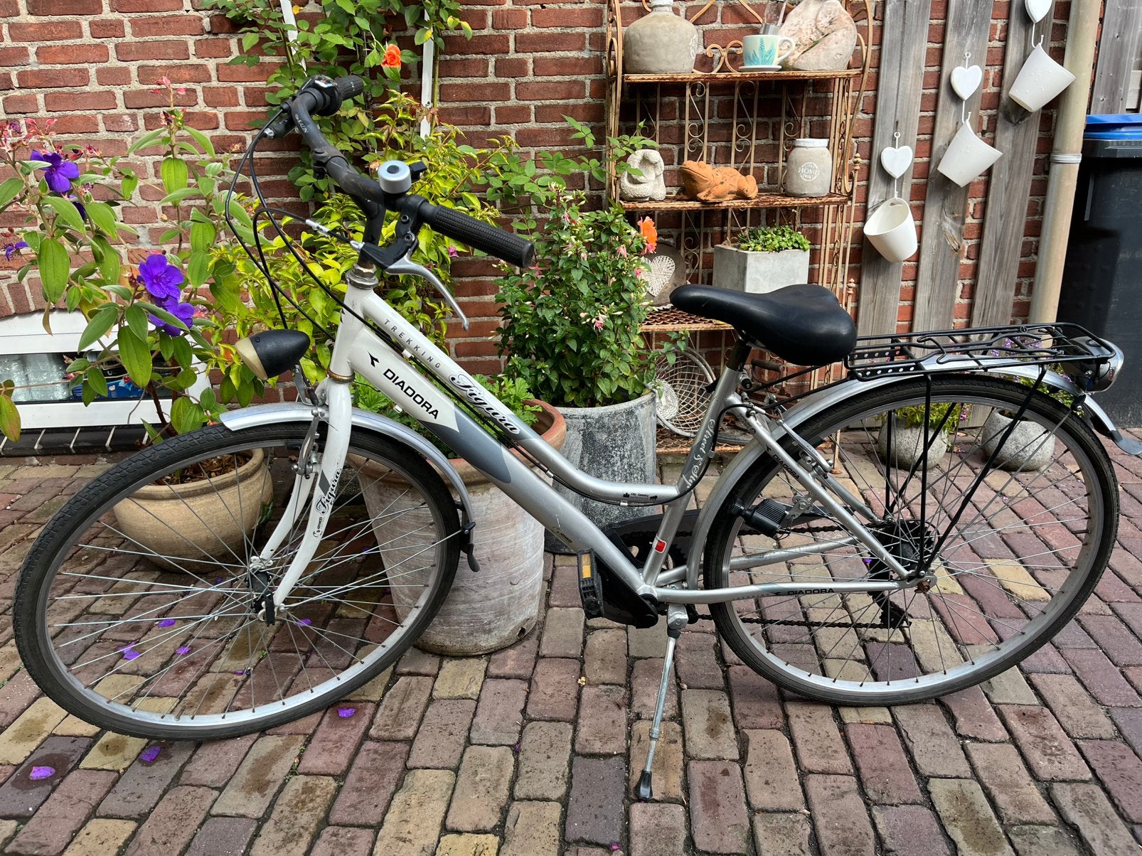 Diadora damesfiets, Gebruikt, Velgrem, 47 tot 50 cm, Versnellingen