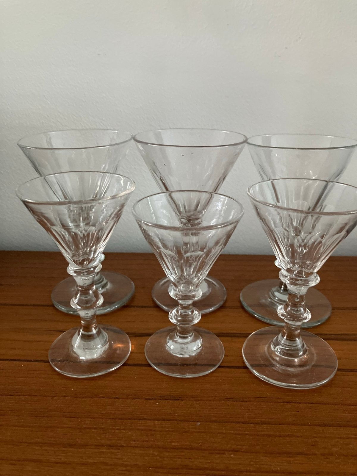 6x Antieke Paraplu-Glazen / Cocktailglazen / borrelglazen, Antiek en Kunst, Antiek | Glas en Kristal, Ophalen of Verzenden