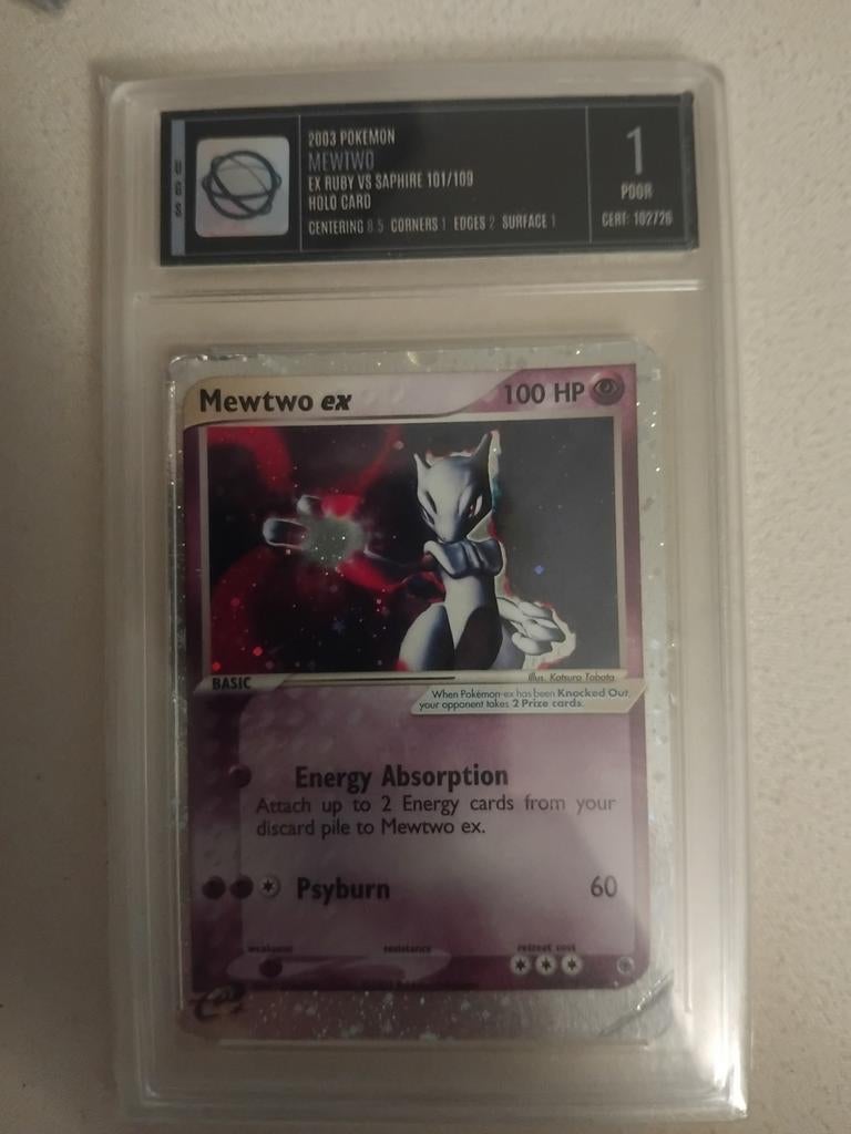 Mewtwo ex 2003 Pokemon EX Ruby vs Sapphire 101/109 HOLOGR, Ophalen of Verzenden, Gebruikt, Losse kaart