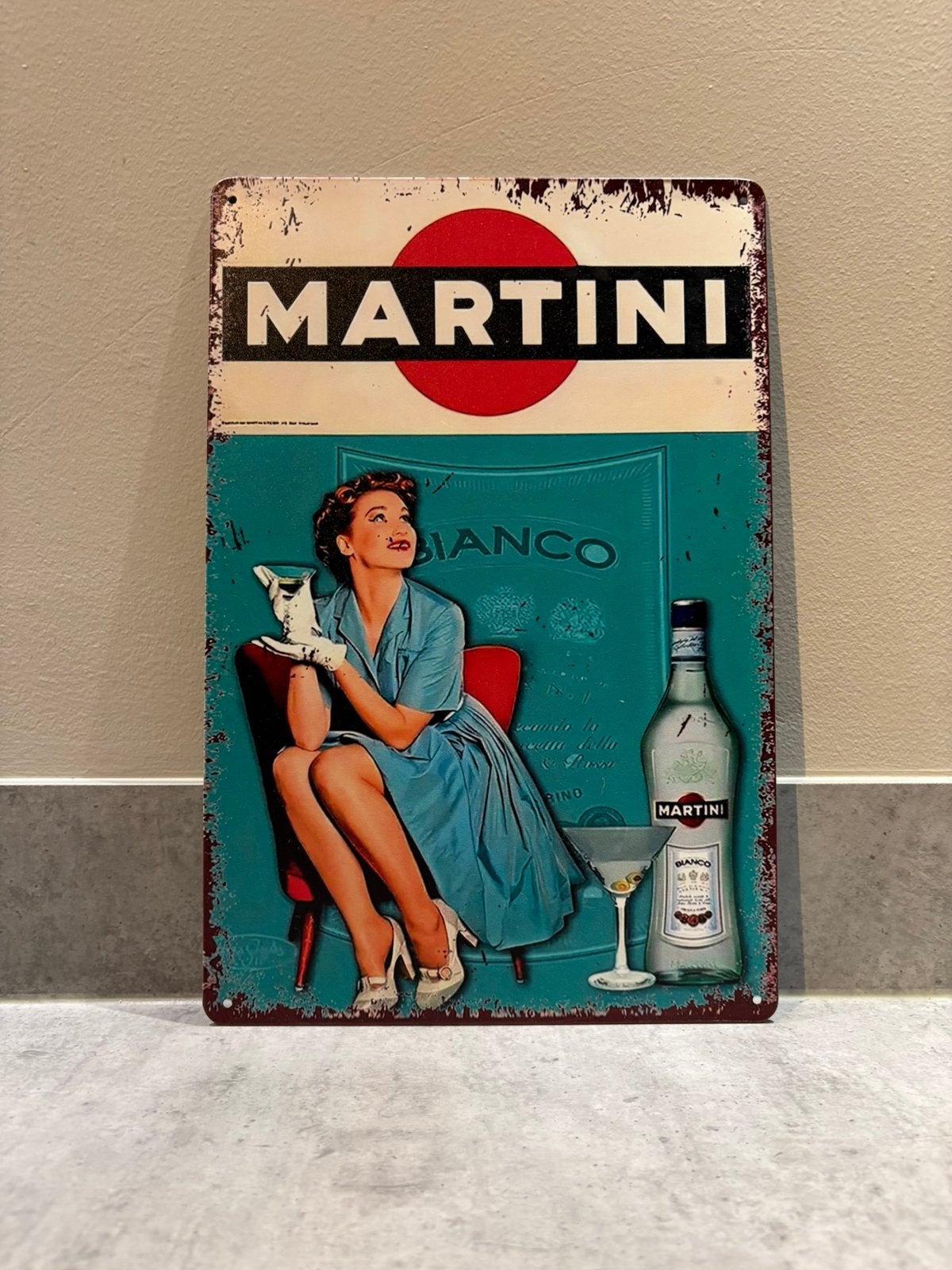 Mancave Bar Café Wanddecoratie metalen bordje merk Martini, Ophalen of Verzenden, Zo goed als nieuw, Reclamebord