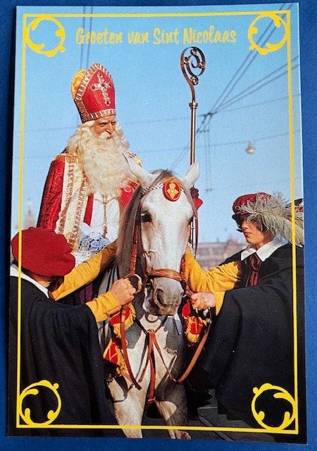 Sinterklaas op Amerigo begeleid door twee prachtige Pieten, Verzamelen, Ophalen of Verzenden, 1960 tot 1980, Ongelopen, Kinderen