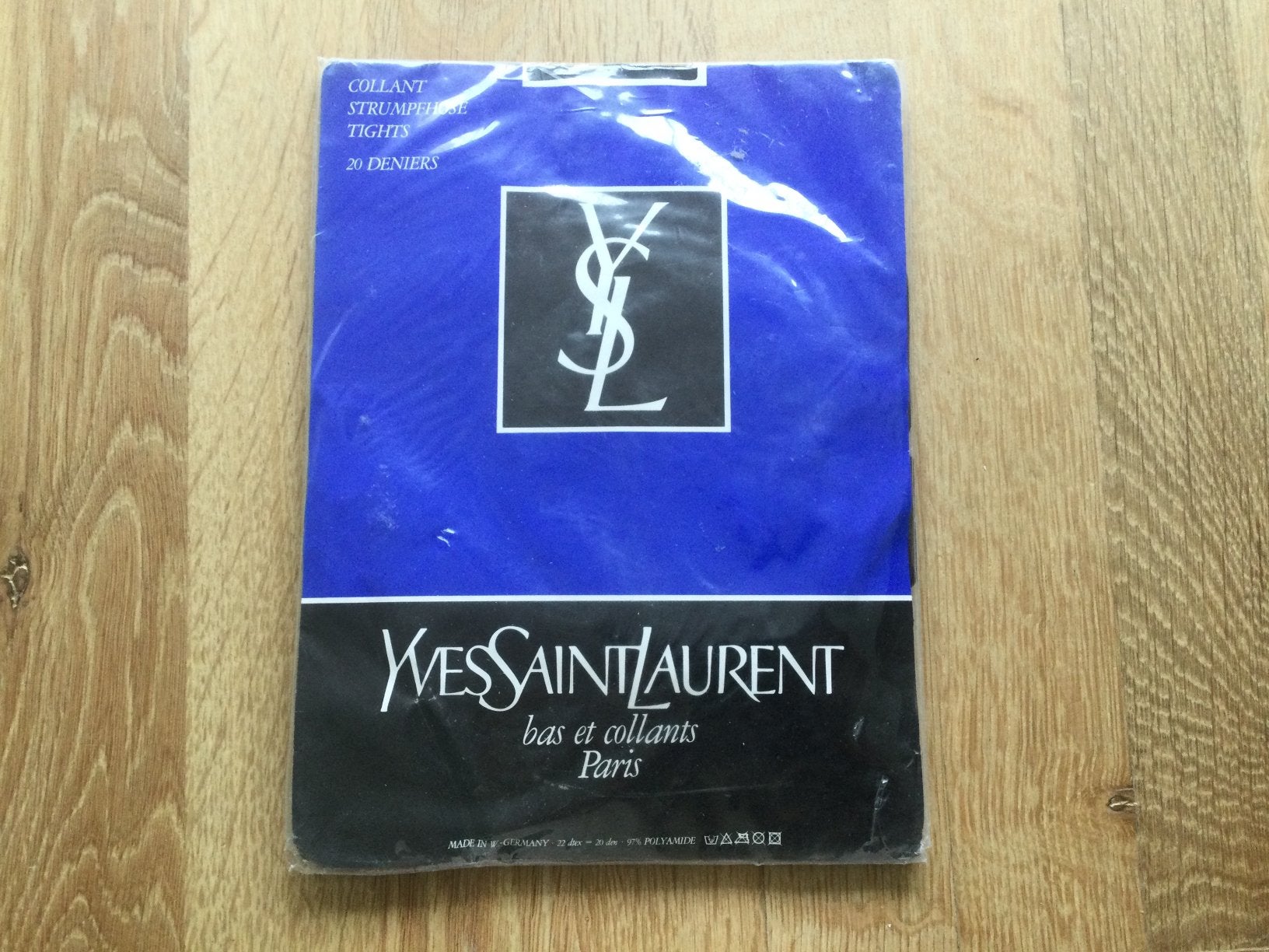 Panty Yves Saint Laurant vintage logo panty., Ophalen of Verzenden, Zo goed als nieuw, Zwart, Panty