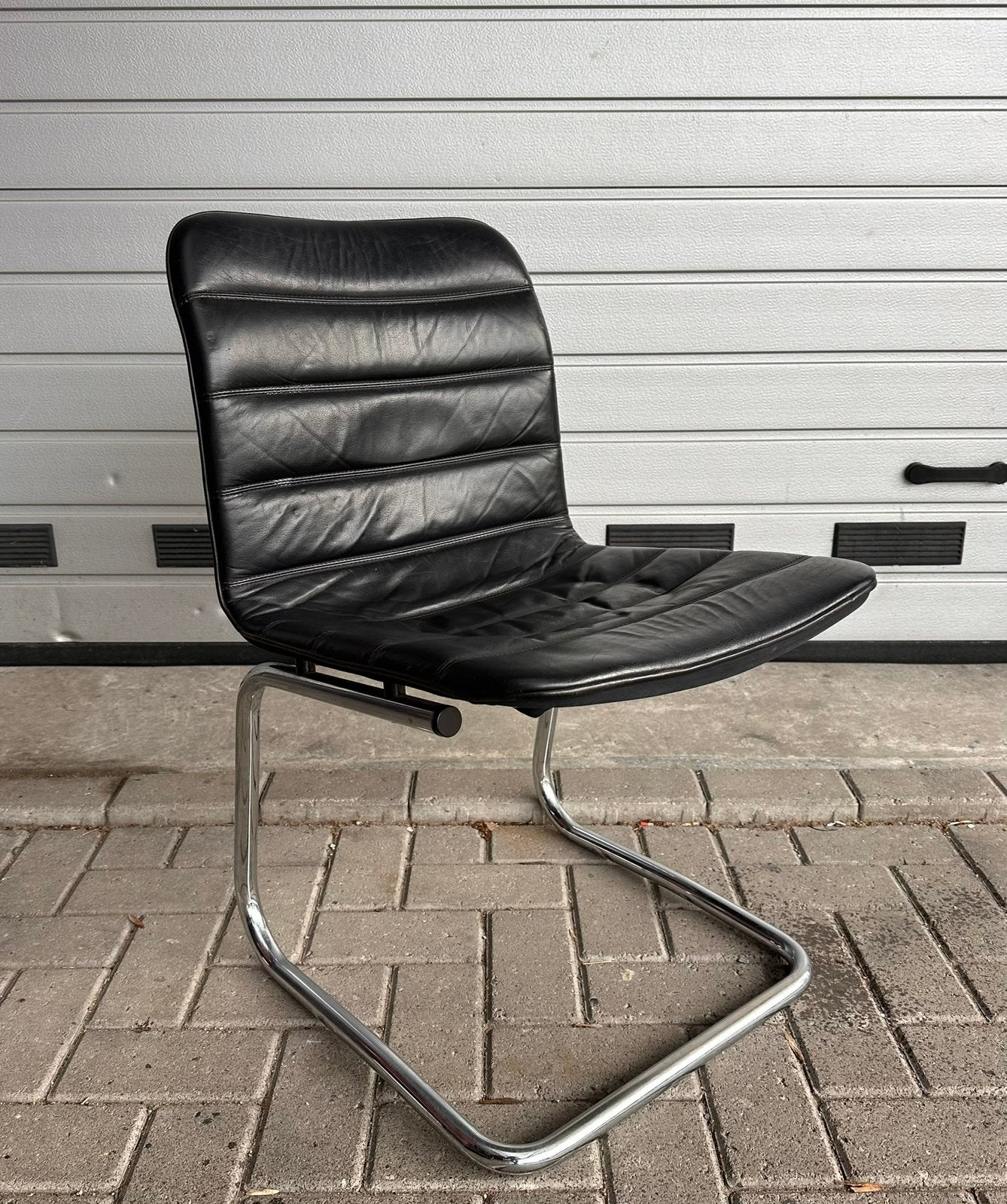 4 Dux Poll International vintage design stoelen, Ophalen, Gebruikt, Leer