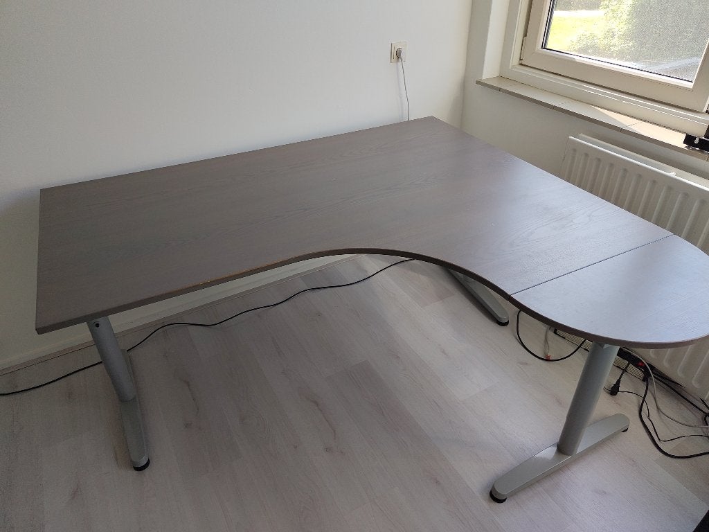 IKEA galant hoekbureau, Ophalen, 160 cm, Gebruikt, In hoogte verstelbaar