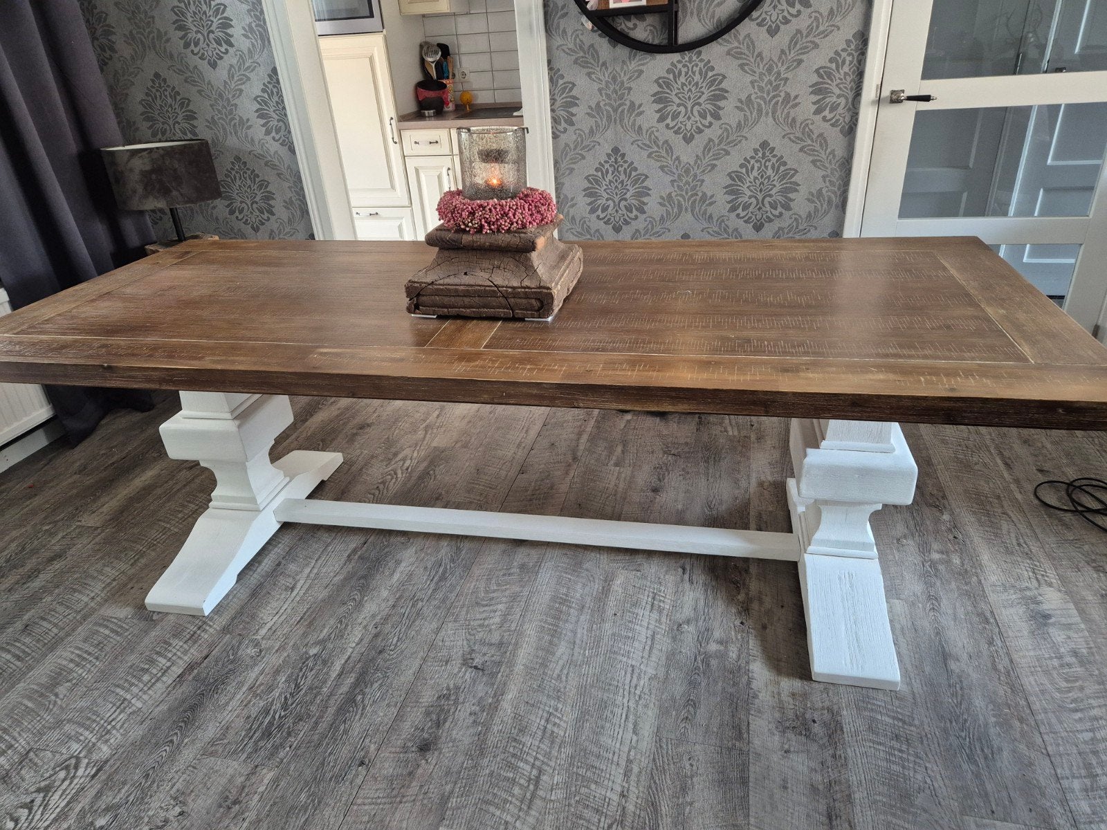 robuuste landelijke eetkamertafel 2.45 x 1.00, Ophalen, 100 tot 150 cm, 200 cm of meer, Rechthoekig