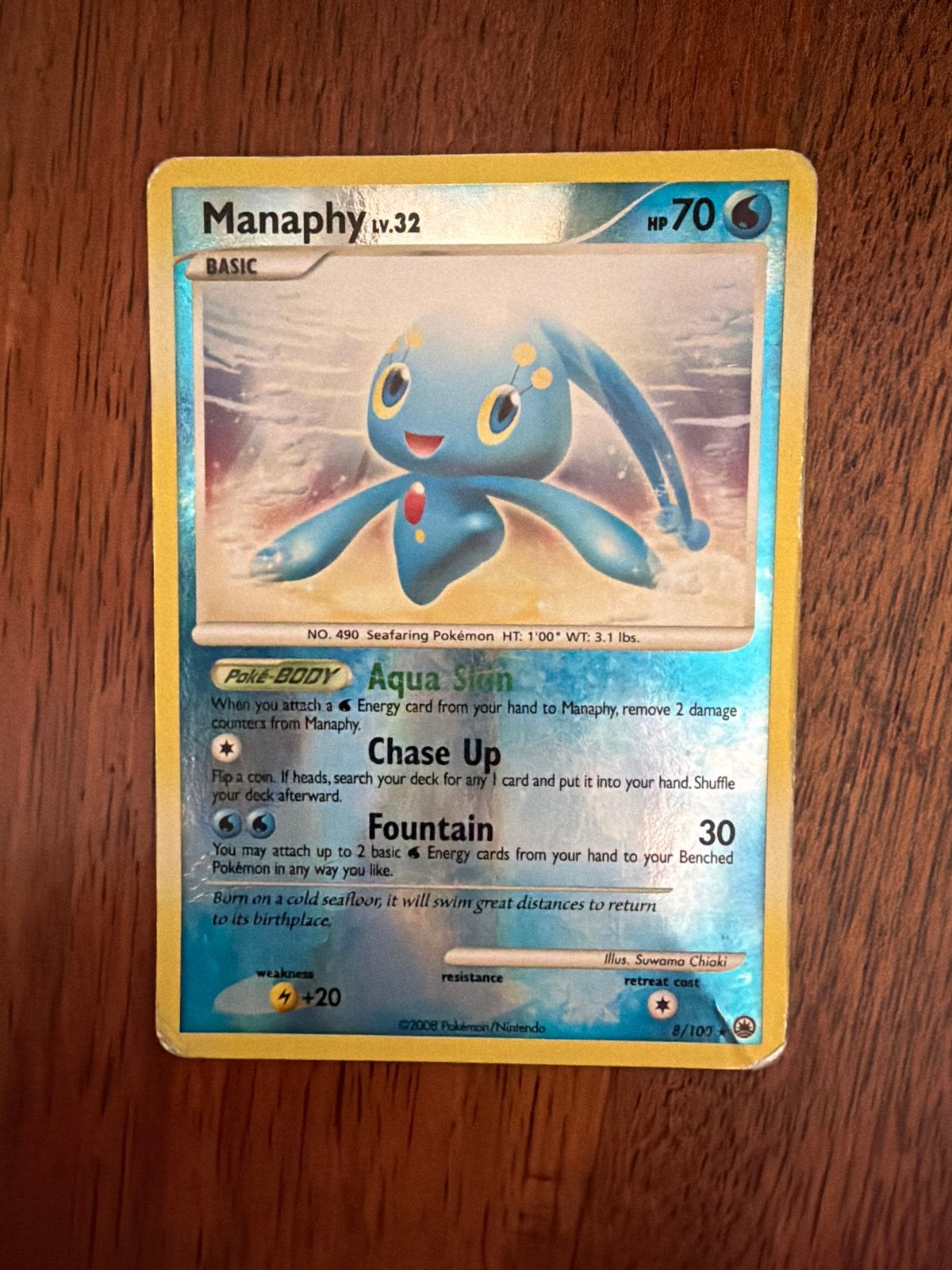 Manaphy LV.32 Pokémon Kaart - Zeldzaam, Ophalen of Verzenden, Gebruikt, Losse kaart